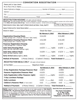 Fillable Online CONVENTION REGISTRATION Please Print Or Type Clearly Mr