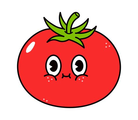 Lindo Personaje De Tomate Divertido Vector Dibujado A Mano Dibujos