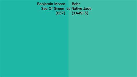 Benjamin Moore Sea Of Green Vs Behr Native Jade A Side By