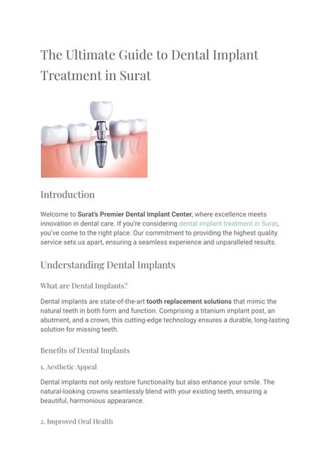 PPT The Ultimate Guide To Dental Implant Treatment In Surat