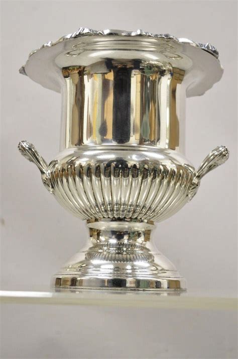 Regency Style Silver Plated Ribbed Champagne Bucket Trophy Cup Wine Ice Chiller For Sale At 1stdibs