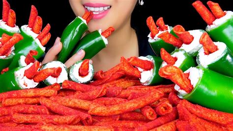 Asmr Viral Tik Tok Jalapenos With Cream Cheese And Takis Takis Asmr Eating Asmr Tracyn