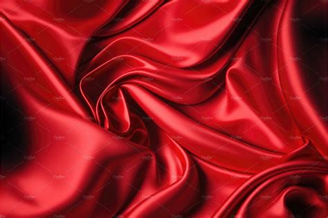 Red Silk Wallpaper A Lot Of Crumpled Folds Romantic Background