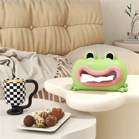 Cute Frog Tissue Box Resin Green Apollobox