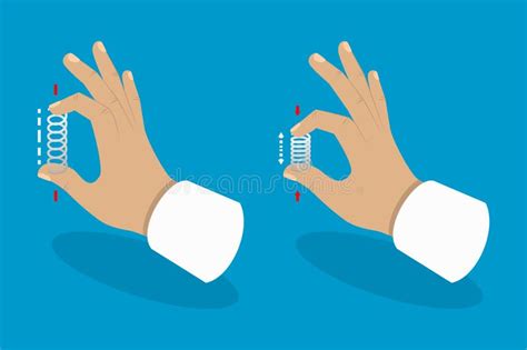 D Isometric Flat Vector Illustration Of Elasticity Mechanics Stock