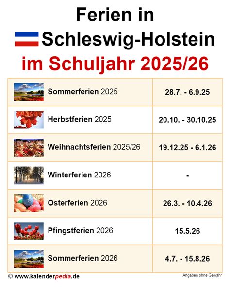 Ferien In Schleswig Holstein Im Schuljahr 202526