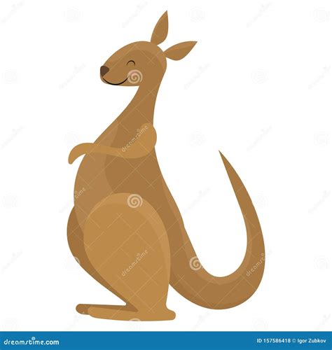 Cartoon Kangaroo. Vector Illustration of a Cute Kangaroo. Drawing ...