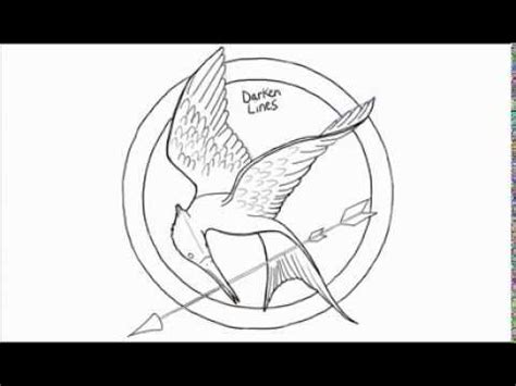 How To Draw A Hunger Games Logo Mockingjay Pin Youtube