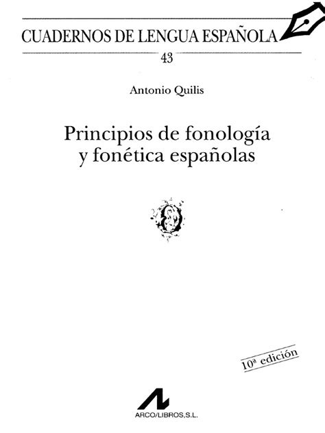 Principios De Fonética Y Fonología Españolas Quilis Pdf Pdf Voz Humana Lingüística