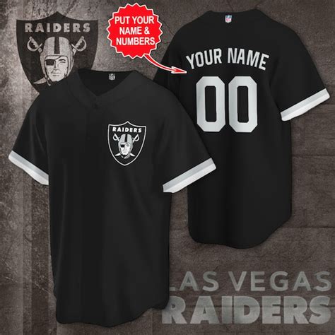 Las Vegas Raiders Custom Baseball Jersey Nfl Personalized Etsy