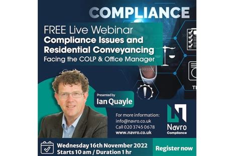 Webinar Compliance Issues And Residential Conveyancing Facing The COLP