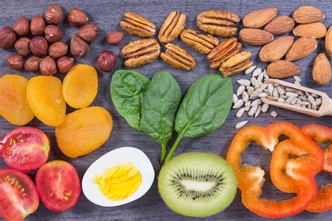 Alimentos Nutritivos Contendo Vitamina E Natural E Outros Minerais