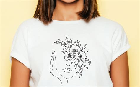 The Face Of A Woman With A Rose Embroidery Custom Embroidery