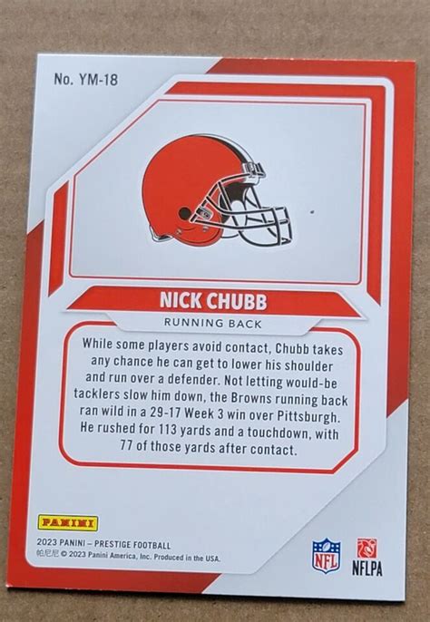 Panini Prestige Football Youth Movement Ym Nick Chubb Ebay