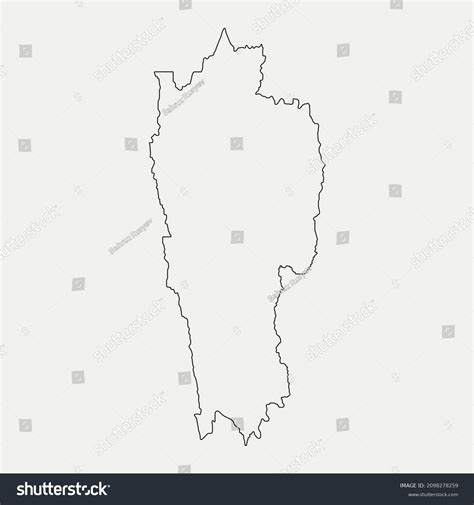 Map Mizoram India Region Outline Silhouette Stock Vector Royalty Free