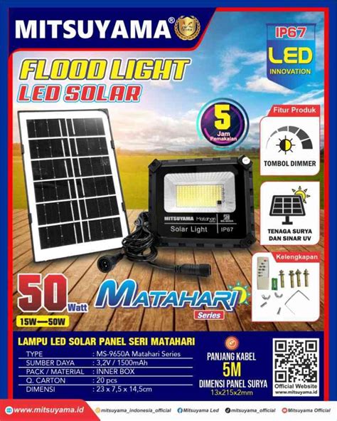 Promo Lampu Sorot Led Watt Panel Solar Cell Lampu Tembak W Tenaga