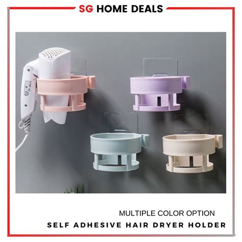 SG STOCKS Wall Hair Dryer Holder Plastic Hanger Multi Function