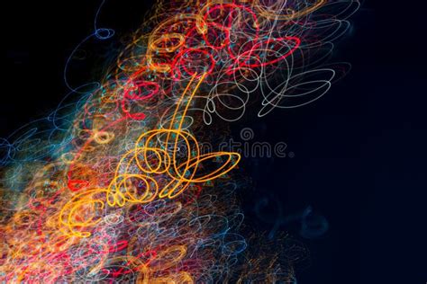 Abstract Light Painting With The Camera Movement Of Colorful Background Stock Photo - Image of ...