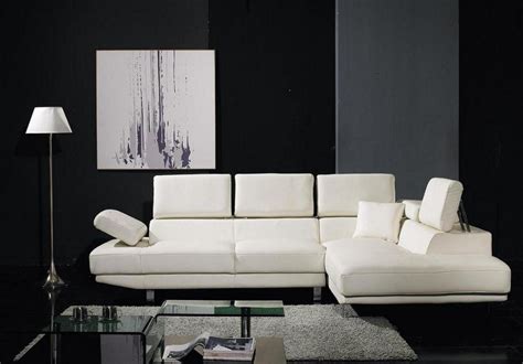 Soflex Milwaukee Ultra Modern White Bonded Leather Sectional Sofa Right