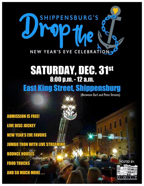 drop  anchor  years eve celebration shippensburg ship saves