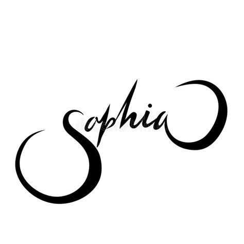 Personal Name Sophia Vector Handwritten Calligraphy Set Stock