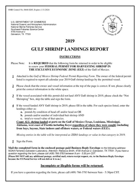 Fillable Online Gulf Of Mexico Shrimp Landings Report Fax Email Print