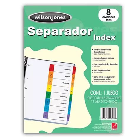 Separador Wilson Jones P Con Divisiones Pedidos