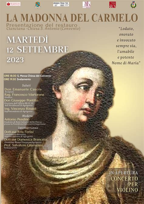 A Cianciana Si Presenta Il Restauro Del Dipinto Madonna Del Carmelo Di