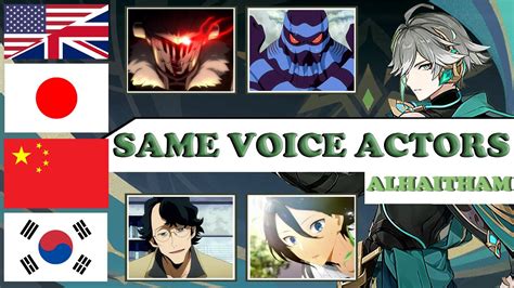 Genshin Alhaitham All Language Voice Actors Same Anime And Game