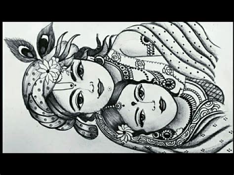 Pencil Sketch Of Radha Krishna