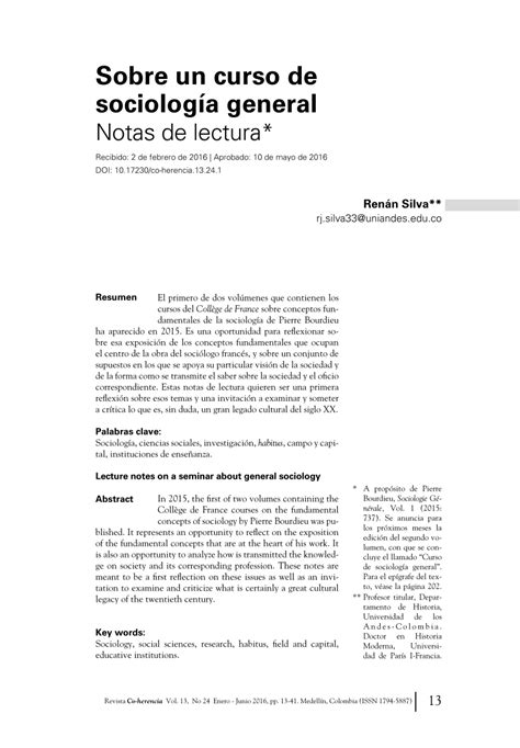 Pdf Sobre Un Curso De Sociolog A General