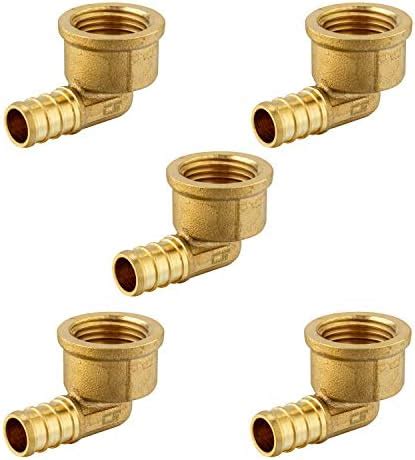 6 Pieces EFIELD Pex 1 2 Pex X 1 2 Female NPT Swivel Elbow Brass Barb