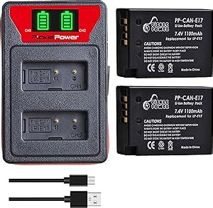 Pickle Power Lp E Battery With Dual Usb Charger Led Display For Canon