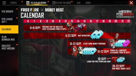 Free Fire Plan Bermuda Free Fire X Money Heist Event Complete Details