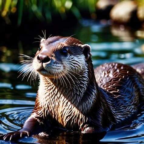 Vidra Animal Selvagem Que Vive Na Natureza Parte Do Ecossistema Foto