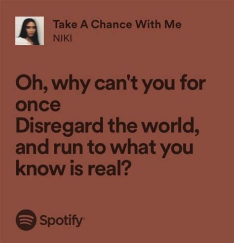 Take A Chance With Me | Me too lyrics, Love yourself lyrics, Niki ...