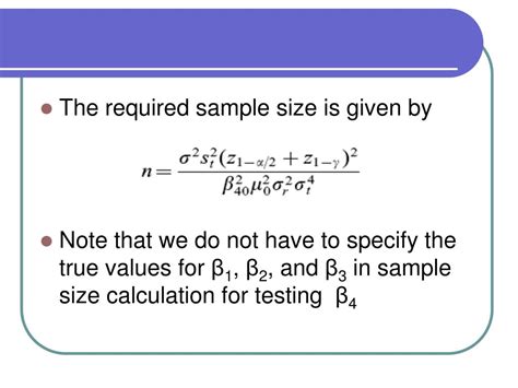 PPT Sample Size Calculations For The Rate Of Changes In Repeated