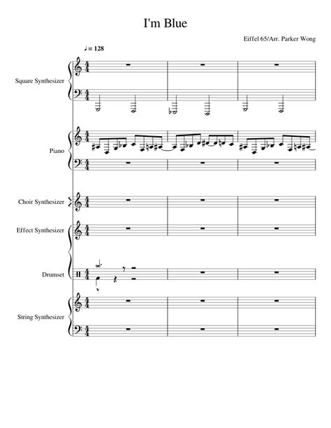 Im Blue Sheet Music For Piano Drum Group Strings Group Synthesizer Piano Sextet