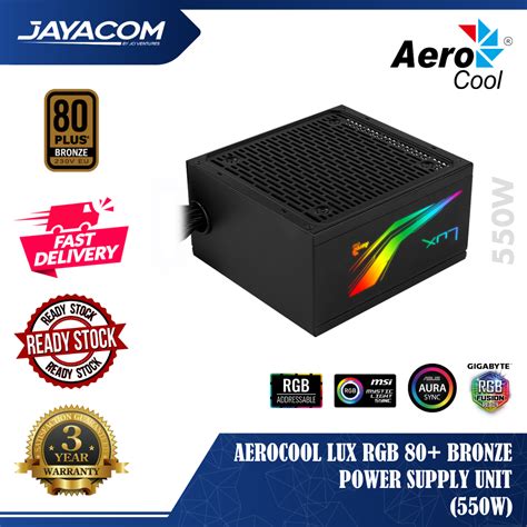 Aerocool Lux Rgb Plus Bronze Power Supply Unit Psu W W