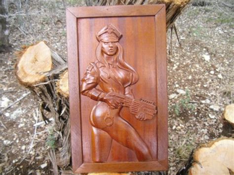 Mahogany Cop Woman Wood Carving Nude Adult Etsy