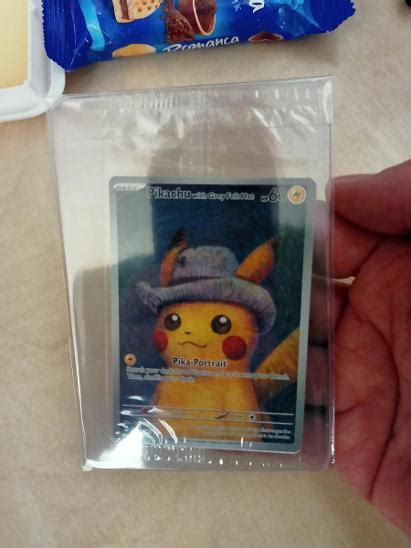 Pokémon originální karta Pikachu with Grey Felt Hat Van Gogh promo