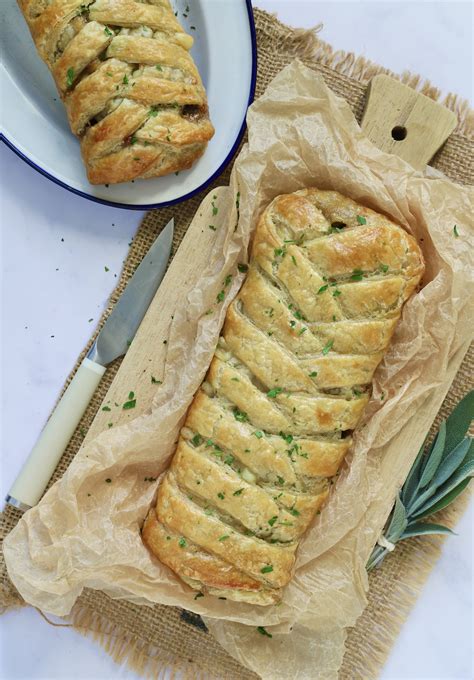 Braided Puff Pastry Strudel With Caramelized Mushrooms And Spinach Marilenas Kitchen