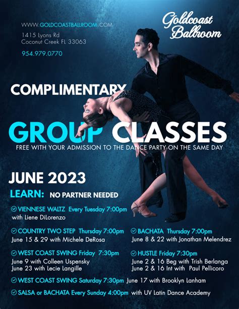 Goldcoast Ballroom Event Center June 2023 Complimentary Group