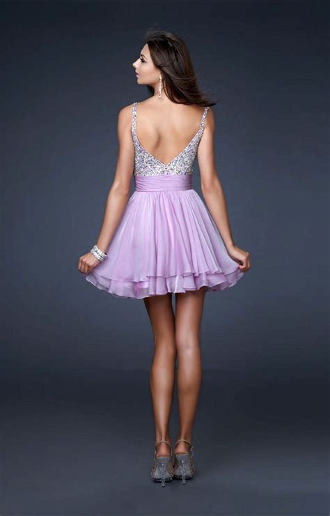 La Femme 16813 Bejeweled Short Chiffon Party Dress Couture Candy