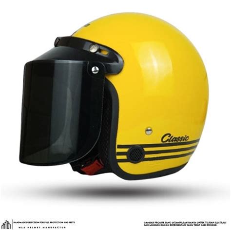 Jual Helm Bogo Classic Dewasa Hitam Glosy Kaca Datarhelm Bogo Retro