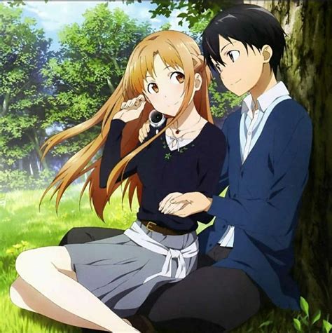 Kirito And Asuna Anime Couple In Grass