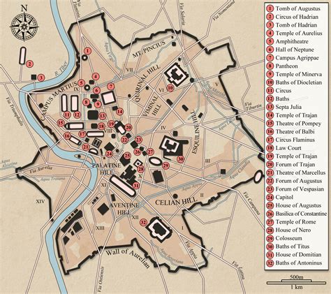 Map Of Rome With Major Landmarks