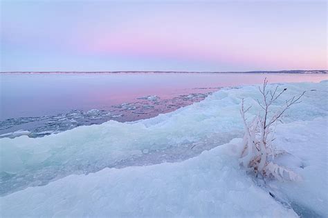 Lake scenery at dusk winter in Finland Photograph by Juhani Viitanen ...