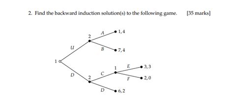 2. Find the backward induction solution(s) to the | Chegg.com