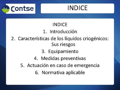 CURSO DE SEGURIDAD EN LQUIDOS CRIOGNICOS INDICE 1